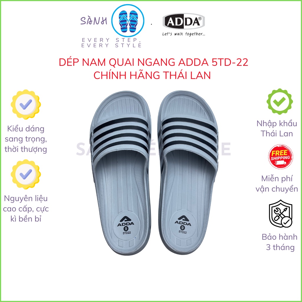 Dép nam quai ngang Thái Lan đúc nguyên khối bằng cao su, lọt lòng bàn chân, size từ 40 đến 44