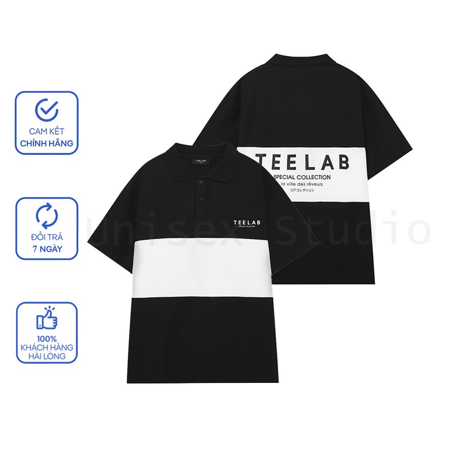 Áo Polo Unisex Teelab Local Brand chất cá sấu thoáng mát co dãn phong cách Hàn Quốc nam nữ mặc cực chât