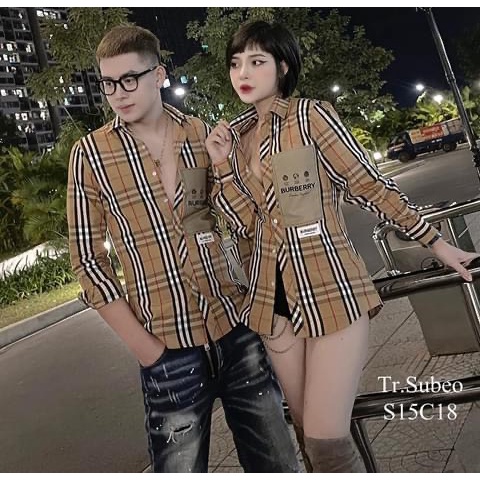 áo sơ mi b.r.r, chất thô lụa chuẩn fom,Form áo unisex nam nữ đều mặc được.
