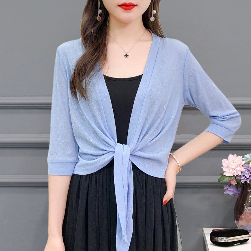 áo chống nắng áo khoác nắng ♚☒✗Áo Đầm Ngắn Mùa Hè Bằng Lụa Lạnh Kích Thước Lớn Phong Cách Mới Cho Nữ