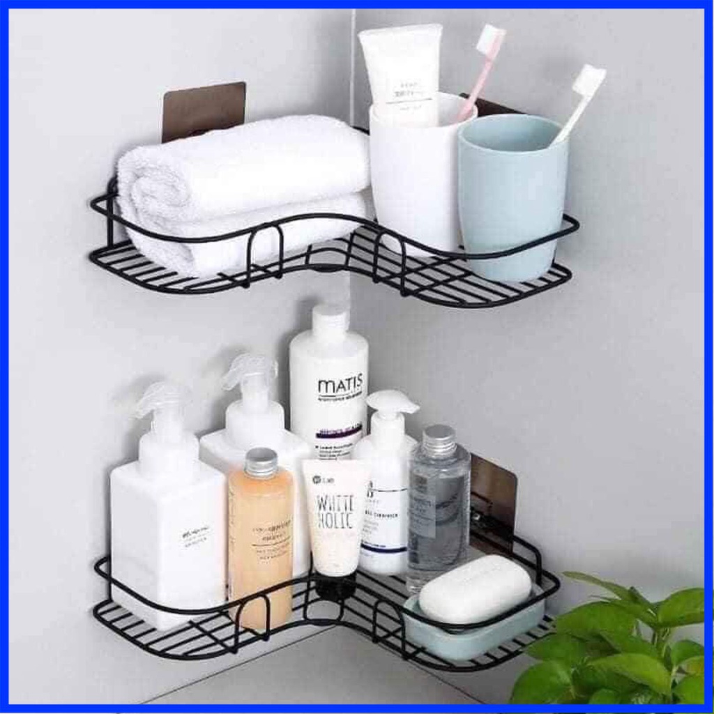 [Tổng kho] Kệ góc dán tường để đồ trong nhà tắm nhà vệ sinh. để gia vị nhà bếp , giá đựng đa năng