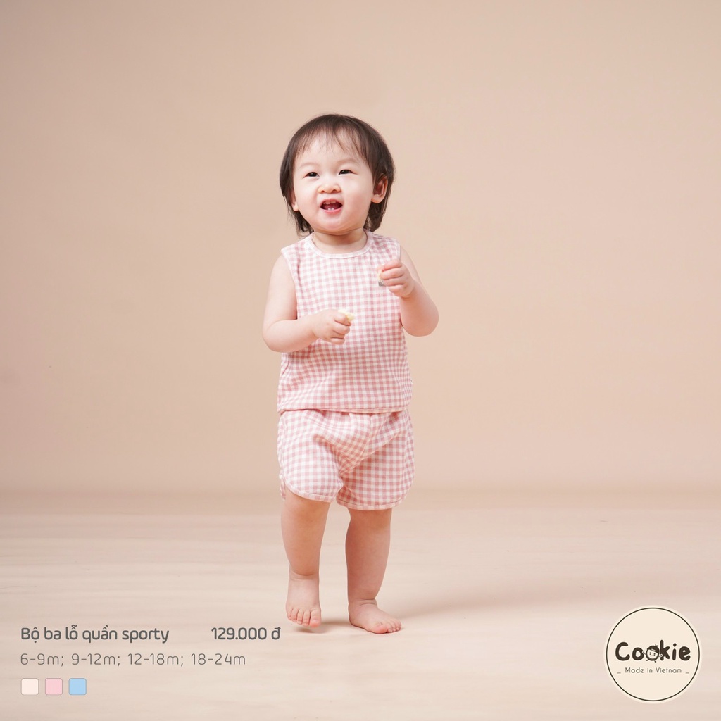 [COOKIE] Bộ ba lỗ quần sporty cho bé size 6-9m & 9-12m & 12-18m & 18-24m