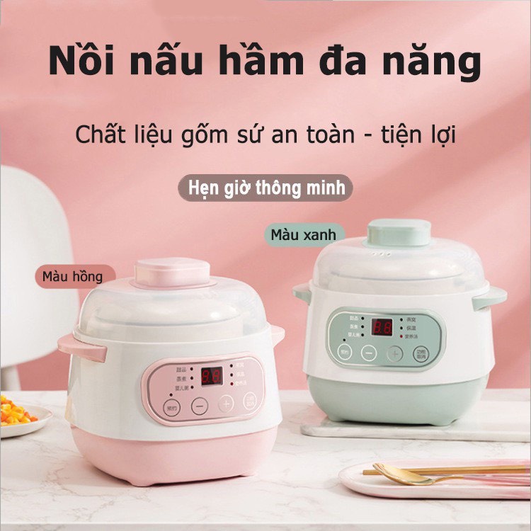 Nồi Nấu Cháo Chậm Cho Bé Ăn Dặm KAW-SEKA GT68 - Nồi Hầm Cháo, Kho Cá Chậm, Hầm Cách Thủy, Ninh Cháo Cho Bé 4 In 1