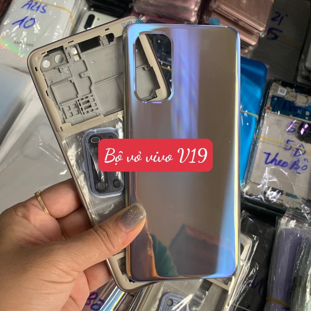Bộ vỏ Vivo V19 bộ zin kèm kính camera. nút bấm