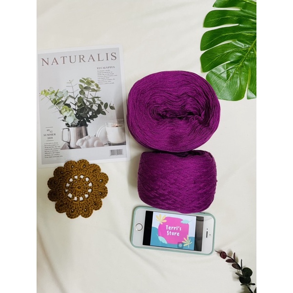 Yarn - Sợi 100% Cotton_Hàng Ý - Sợi chập  - Mền bóng nhẹ - Móc áo váy áo dài - Sợi mùa hè