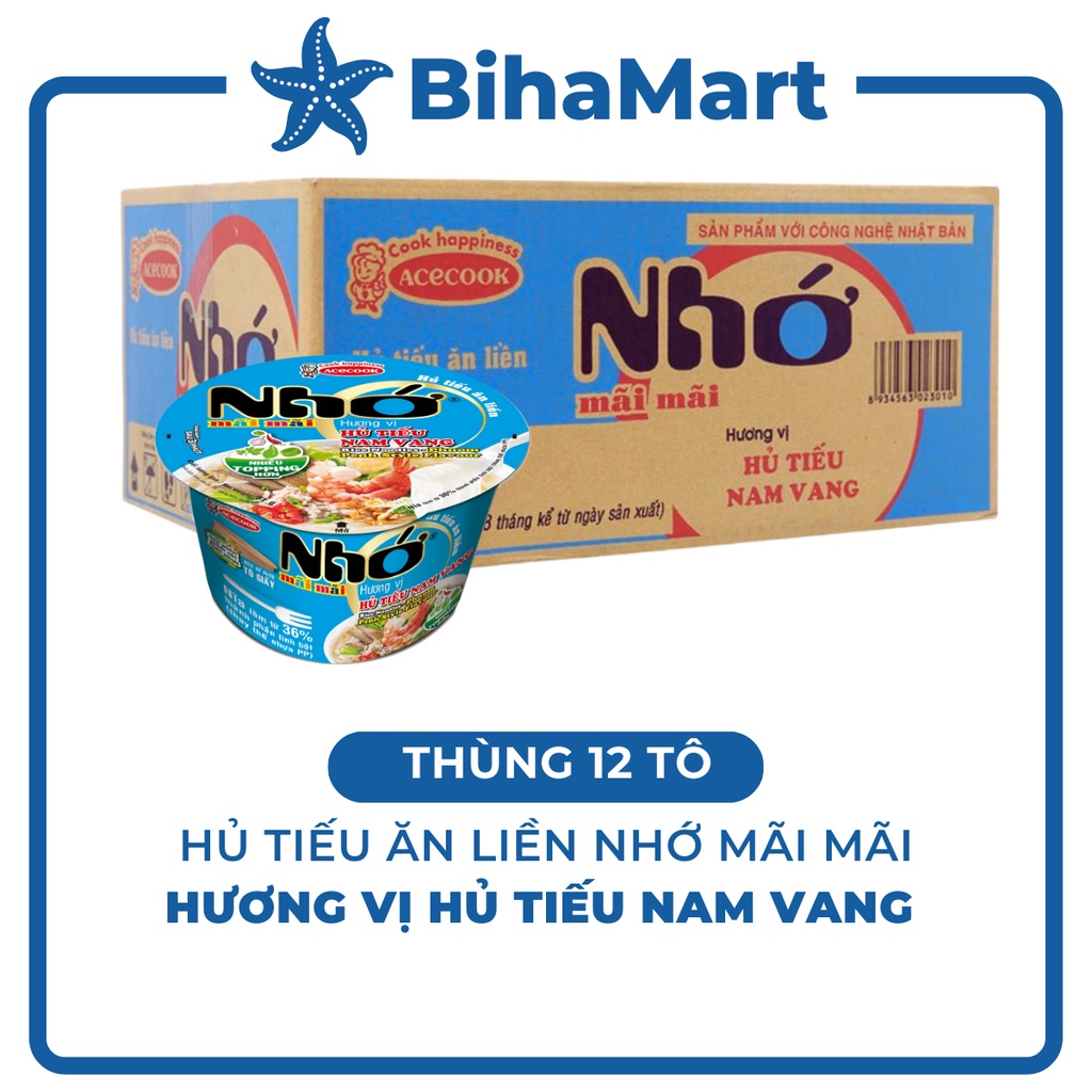 [THÙNG 12 TÔ] - ACECOOK - Tô Nhớ Mãi Mãi hủ tíu ăn liền hương vị hủ tiếu nam vang -   (71g/tô)