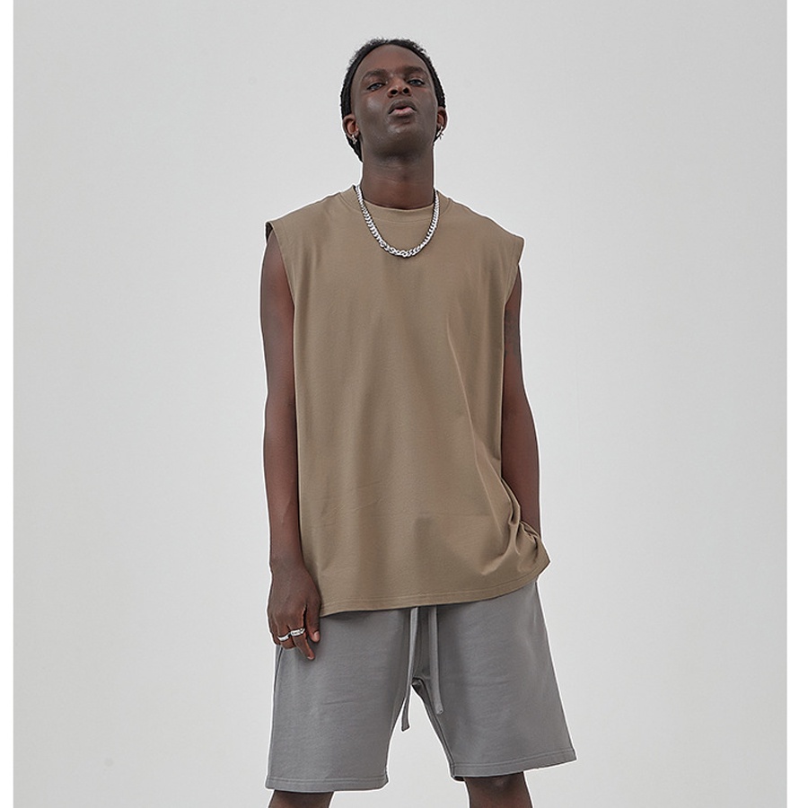 Áo thun ba lỗ Midi tanktop sát nách thể thao cho nam tập gym phom rộng bigsize chất liệu cotton thấm hút mồ hôi