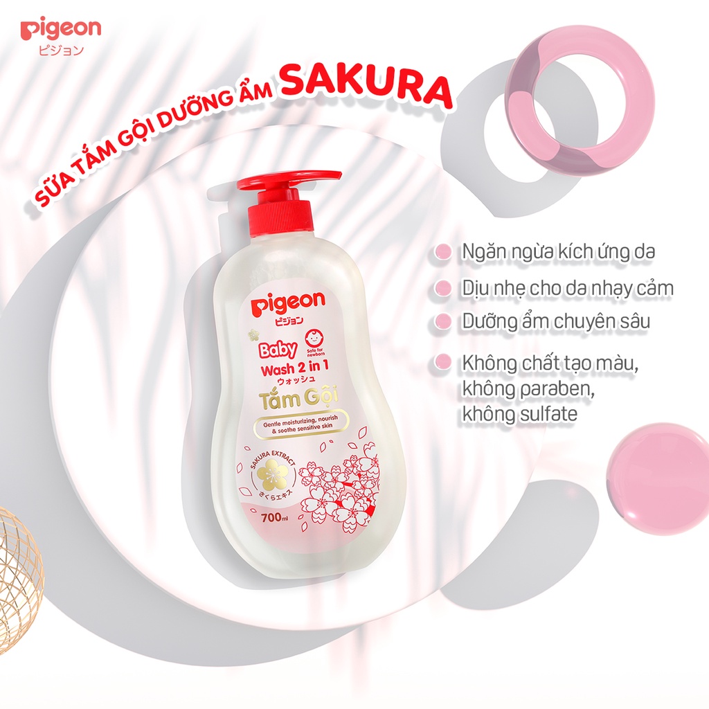 Tắm Gội Dịu Nhẹ 2in1 Sakura Pigeon 700ml (MẪU MỚI)