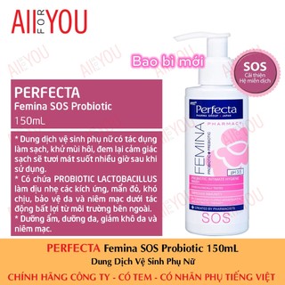   CHÍNH HÃNG CÓ TEM - HSD 2025  PERFECTA Femina SOS Probiotic 150mL - Dung Dịch Vệ Sinh Phụ Nữ. 