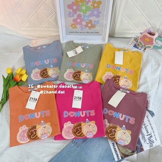 Áo thun 3158 tay lỡ chất cotton khô Donuts