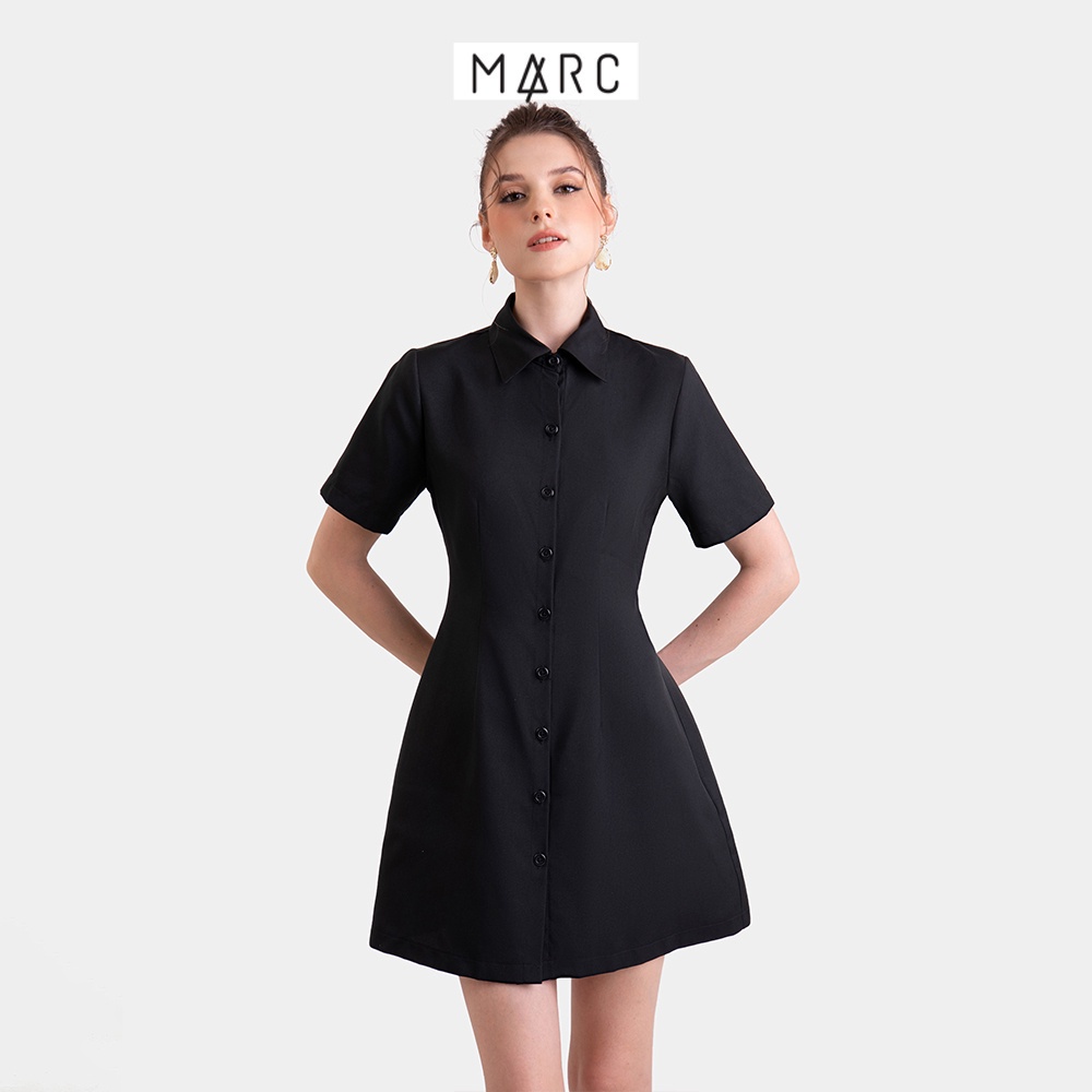 Đầm sơ mi nữ MARC FASHION tay ngắn form A CBNH021423