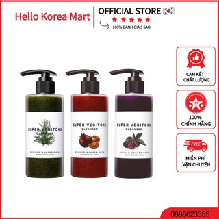 Sữa rữa mặt rau củ quả super vegitoks cleans sủi bọt thải độc 3 in 1 300ml