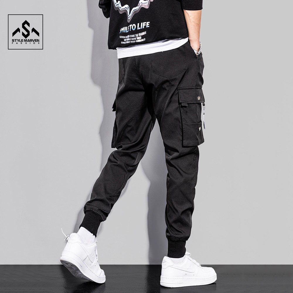 Quần jogger kaki nam ống rộng bo chun gấu STYLE MARVEN phối túi hộp hiphop - QUAN SM019 | BigBuy360 - bigbuy360.vn