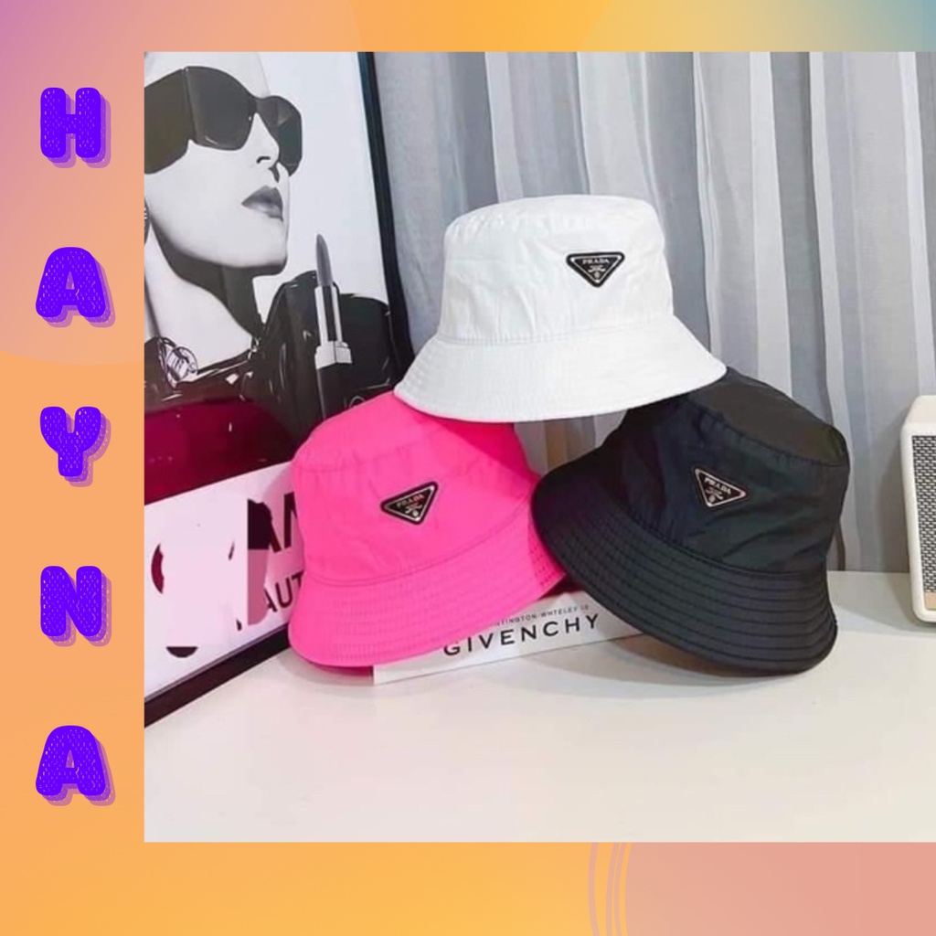 Mũ Bucket PRADA vải dù mạc sắt siêu xinh 3 màu Hayna Hats - M104