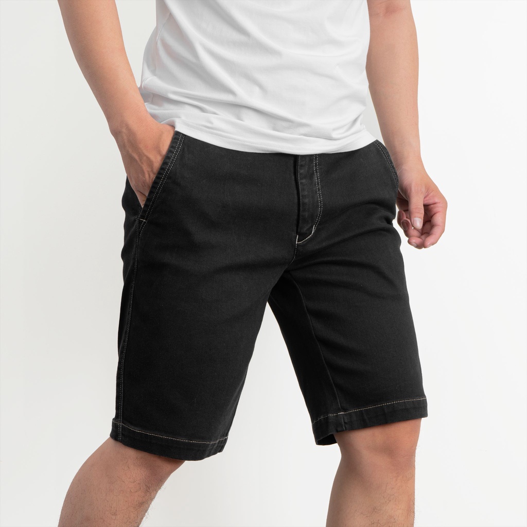 Quần short nam, Quần short nam jean xước Jenka co giãn, mềm mịn, thoáng mát, thoải mái, sang trọng - Bravery