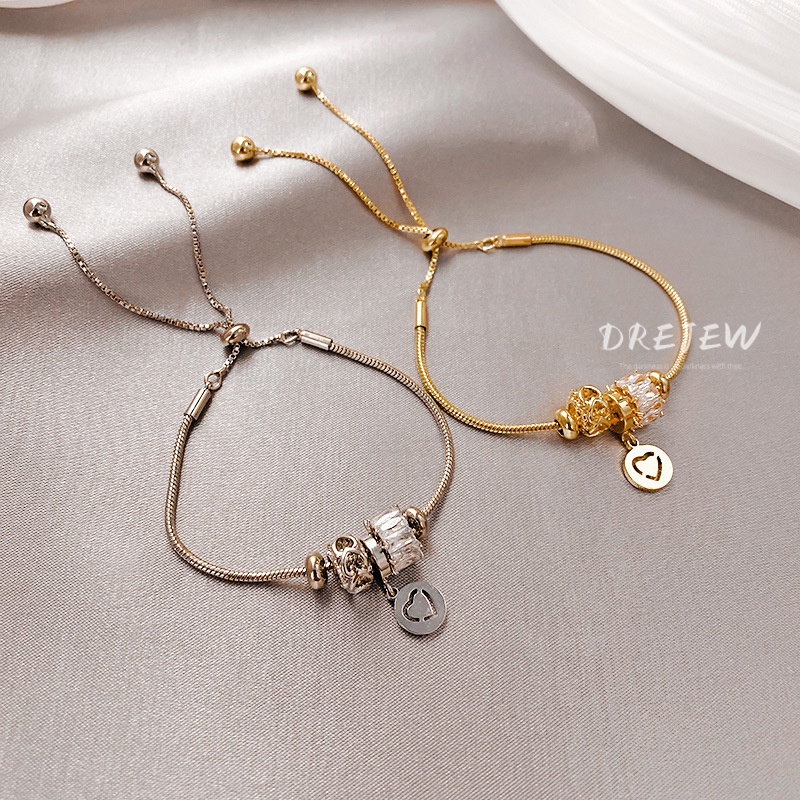 DREJEW Vòng Đeo Tay Đính Đá Kim Cương Thời Trang Hàn Quốc Dành Cho Nữ