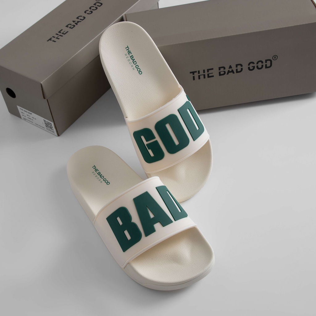 Dép quai ngang slipper The Bad God Artemis trắng xanh fullbox X05 White Green