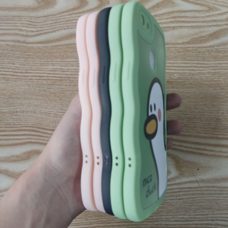 Ốp lưng Oppo F5 dẻo viền màu lưng rợn sóng lưng in hình thú dễ thương có bảo vệ camera