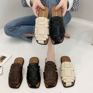 Dép sandal nữ đế bệt, Dép rọ nữ đan dây cao cấp, Chất da mềm