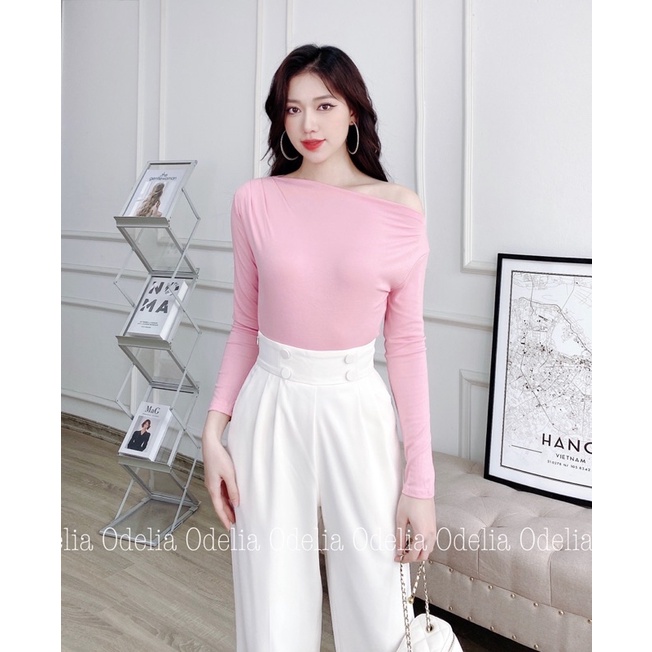 Áo thun lạnh lệch vai Odelia, co giãn 4 chiều - A6749