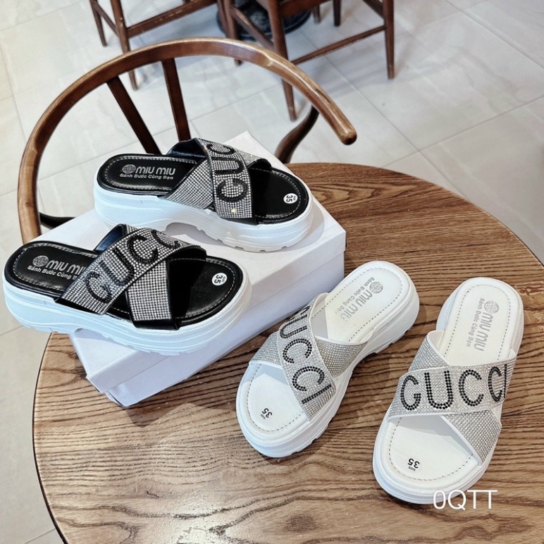 Dép bánh mì đế p.u Chéo xoàn đá cực sáng cực chất hotd 2023. 2023