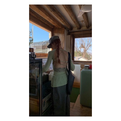 SET ÁO LEN TAY DÀI HỞ LƯNG ĐI BIỂN BÁ CHÁY