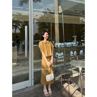 𝐂𝐡𝐚𝐥𝐢𝐧 𝐒𝐞𝐭 - Set Linen Cổ Sen ( ảnh chính chủ )