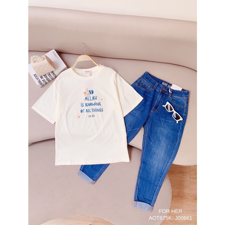 Quần jean Paige xanh FOR HER J0066