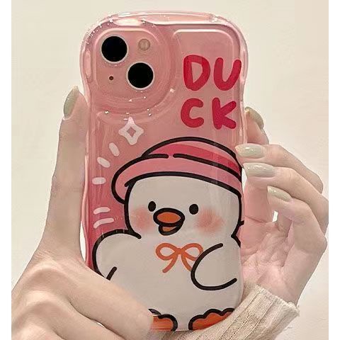 ✅Ốp Điện Thoại Mềm Trong Suốt Hình Vịt Hồng Cho iPhone 14promax 13pro Niche 11 / 12 xs / xr 7 / 8Plus