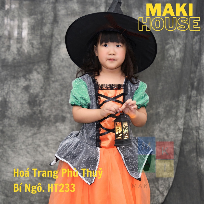 Quần áo trẻ em hoạt hình hoá trang độc lạ halloween Maki Phù Thuỷ Bí N