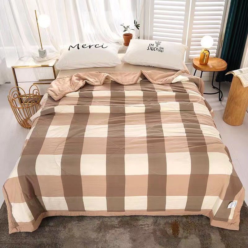 Chăn Hè Đũi Kẻ Muji 2mx2m3 nhập khẩu , Chăn cotton chất liệu mềm mát dùng cho mùa hè thu mẫu mới 2023