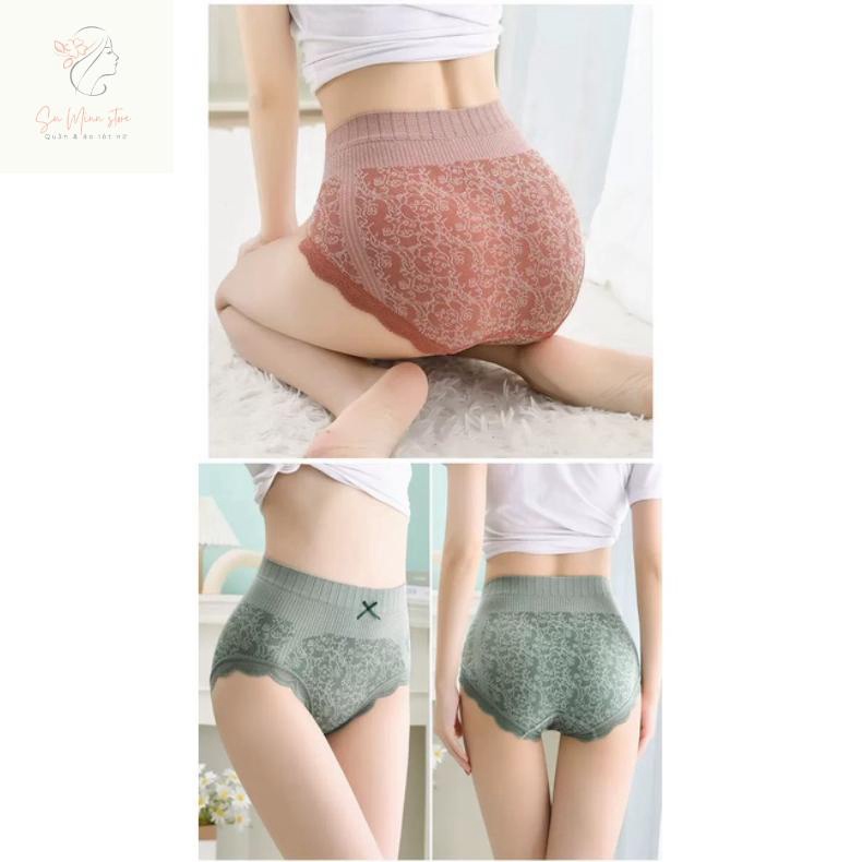 Quần Lót Nữ Dêt Kim Gen Bụng  Họa Tiết Hoa Văn Siêu Đẹp Su Minn Store QC13