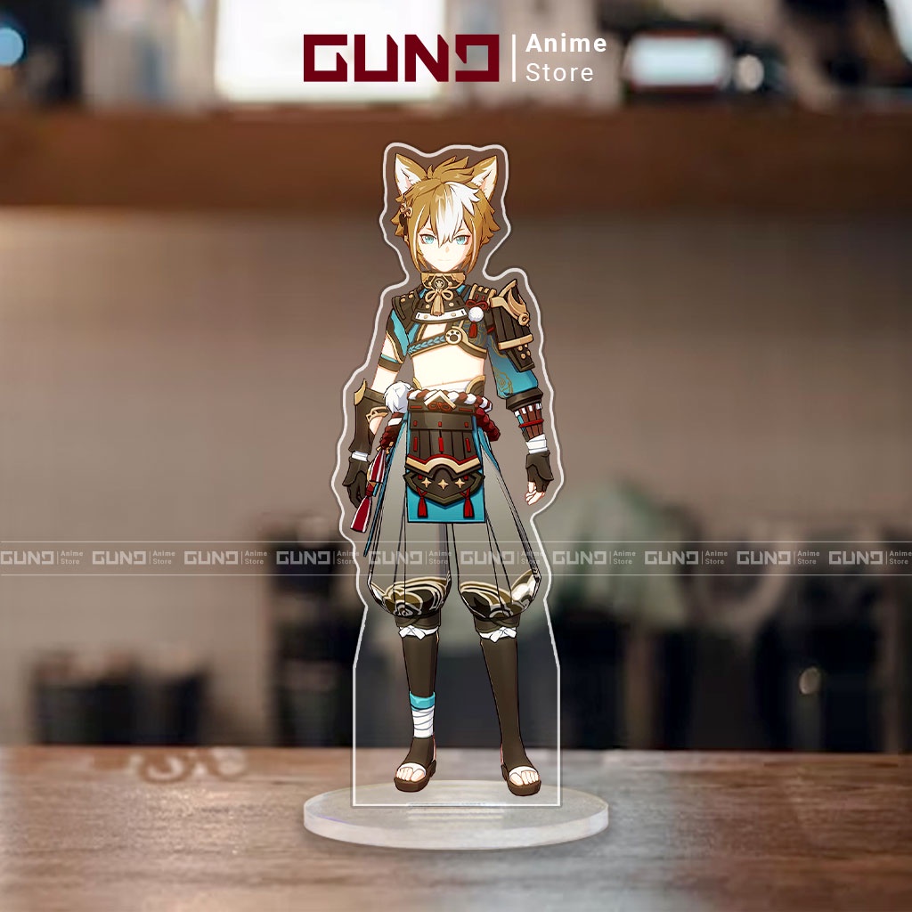 Mô hình Standee Genshin Impact nhân vật Gorou Mica Acrylic Anime 15cm trang trí trưng bày decor bàn học bàn làm việc