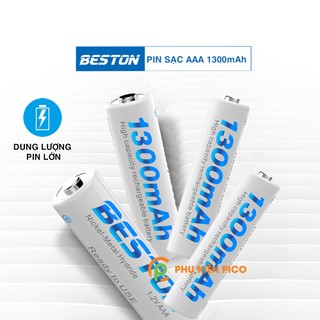 Bộ 4 Pin sạc nhanh 1200mAh và 4 Pin sạc BESTON AAA 1300 mAh / AA 1200 mAh chuyên dùng cho Micro Karaoke máy ảnh