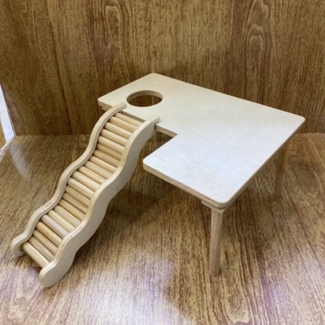 Bàn, tầng lửng góc L kèm thang cho hamster, sóc