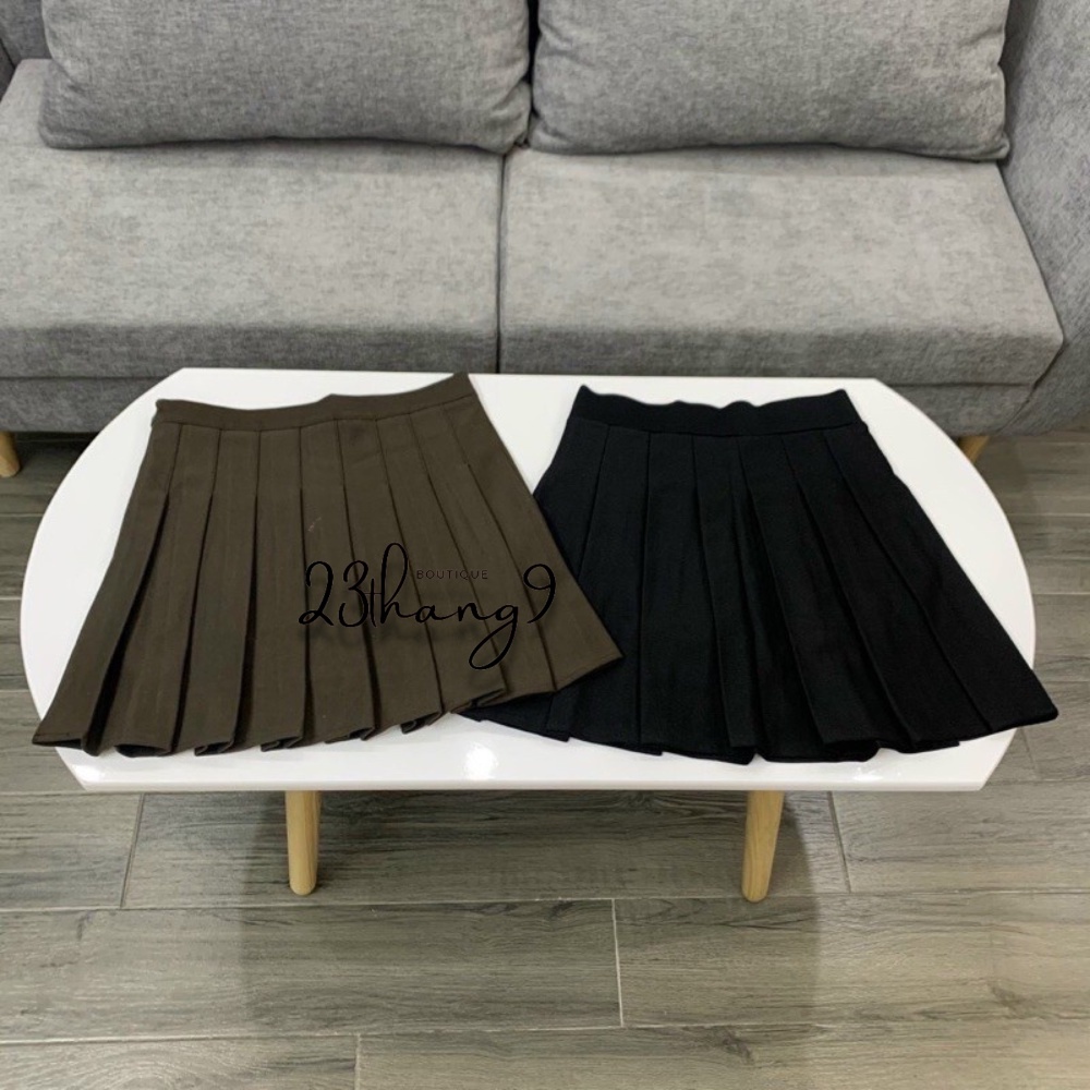 Chân váy xếp ly dáng ngắn chân váy tennis lưng cao xòe vải tuyết mưa cao cấp