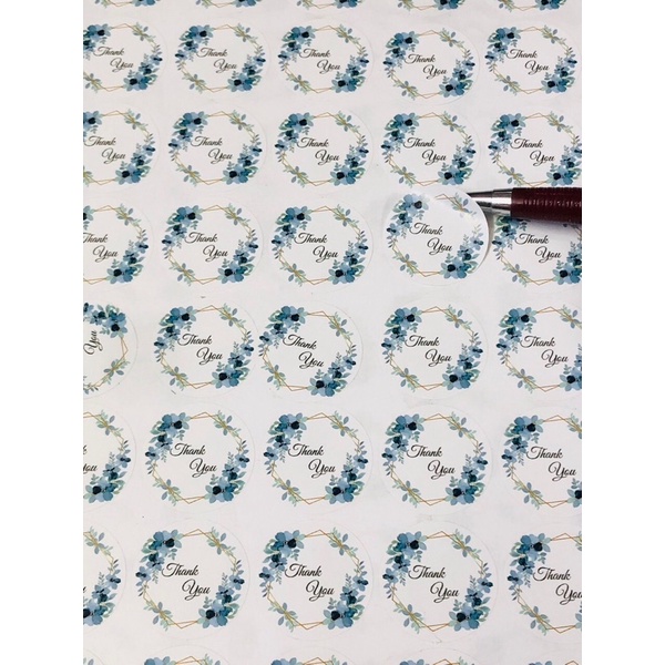 Tem thankyou kích thước 2.5cm nhiều mẫu, tem nêm yết
