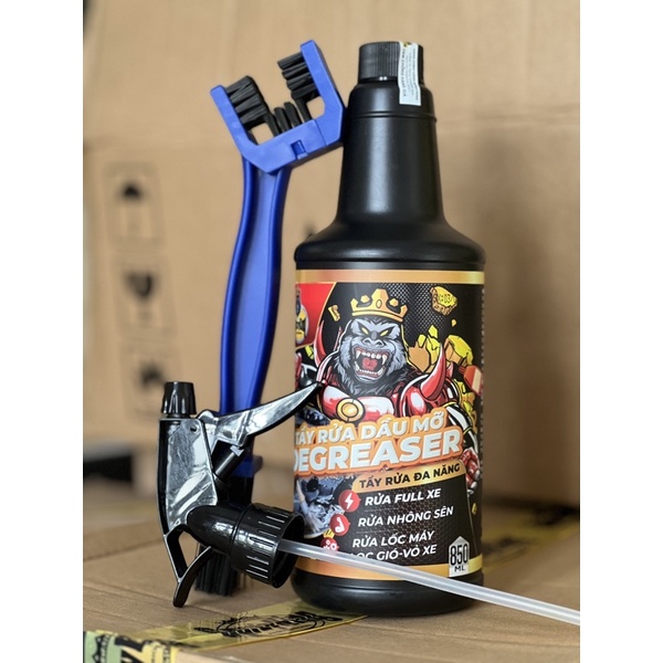 Tặng bàn chải 3D khi mua tẩy Rửa Dầu Mỡ Sprayking _Degreaser Tẩy Rửa Đa Năng phiên bản mới 850ml