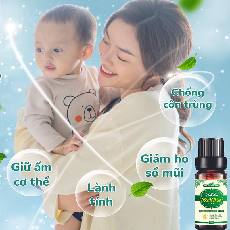Tinh dầu Bách Thảo bôi ho, sổ mũi, khò khè cho bé