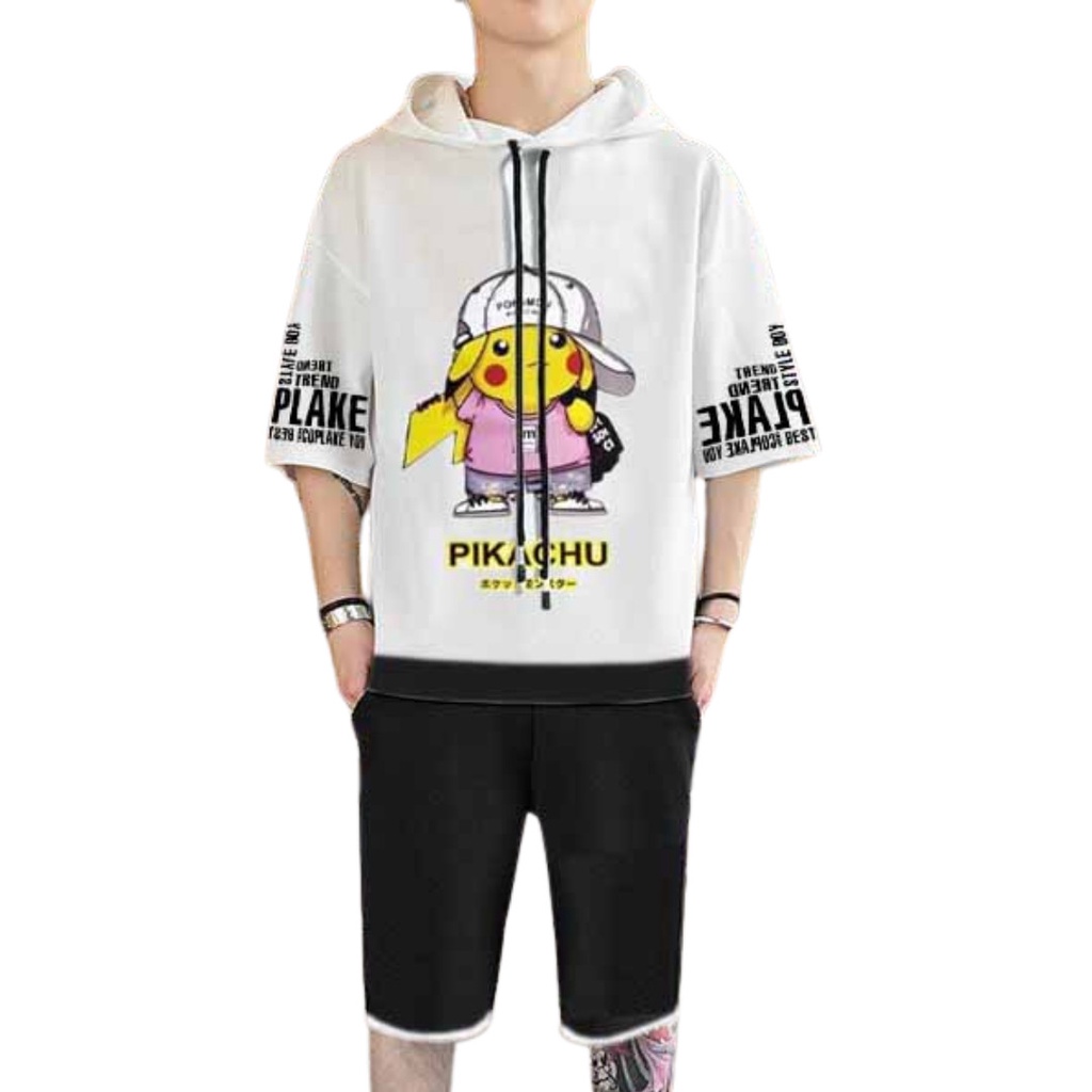 Bộ quần áo thểthao nam nữ có nhiều màu sắc tha hồ cho các bạn lựa chọn-đồ bộ thể thao Pikachu co dãn thẫm hút thoải mái