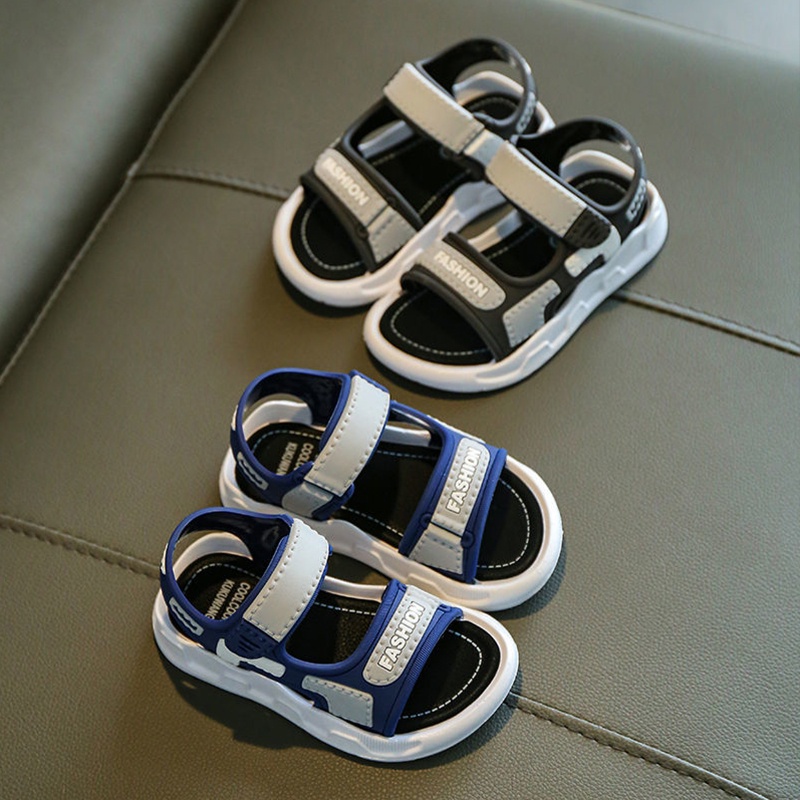 SUPER KIDS Xăng đan Đế Mềm Chống Trượt Phong Cách Hàn Quốc Cho Bé Trai Gái