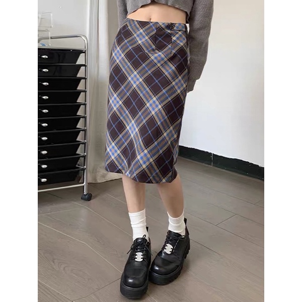 •PRE-ORDER• Chân váy caro dài