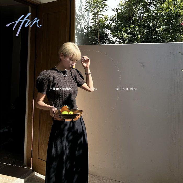 Áo Len Tay Ngắn Phồng Phong Cách Hàn Quốc Thời Trang Mùa Xuân Mới Năm 2023