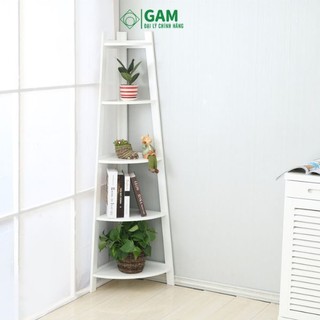 Kệ để góc tường bằng gỗ kết hợp kệ sách, kệ để đồ thương hiệu IGA - GP115