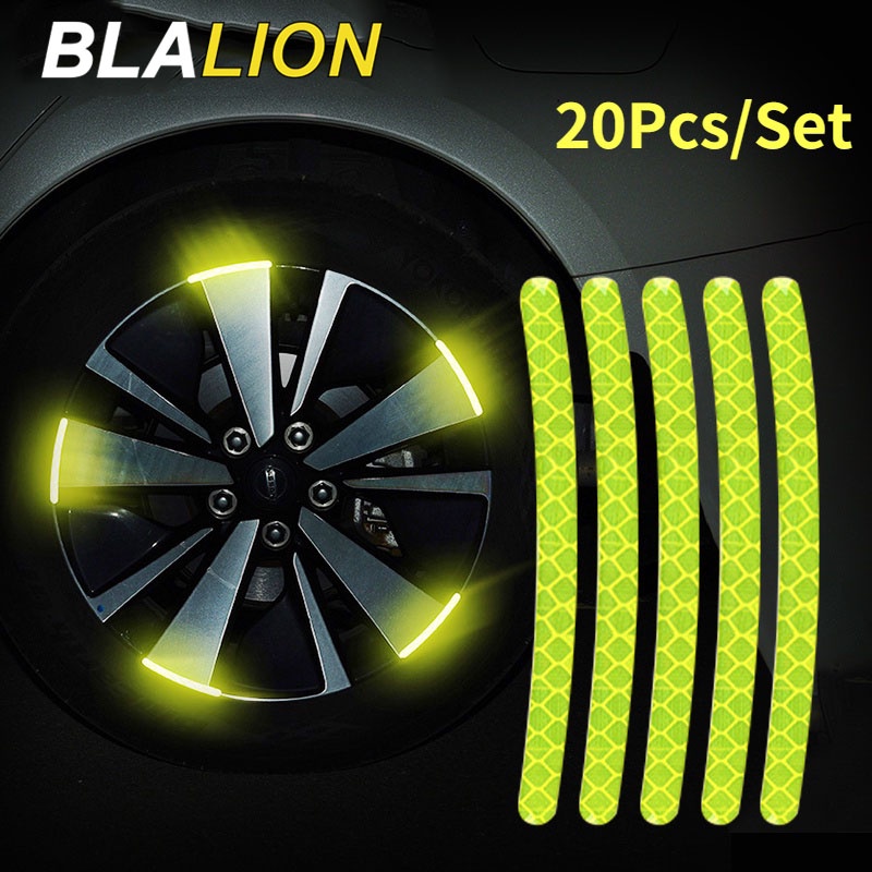 BLALION Set 20 miếng dán trang trí vành bánh xe hơi phản quang độc đáo