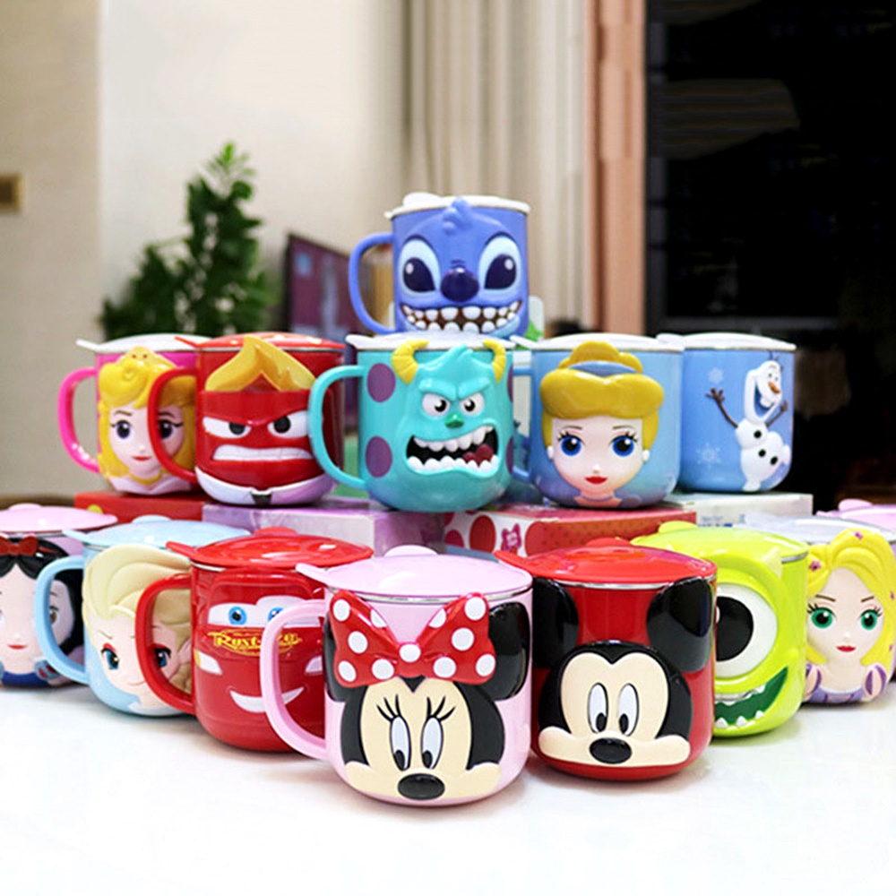 Disney Cốc Nước Hoạt Hình Cho Trẻ Em Văn Phòng Gia Đình Du Lịch Cốc Cà Phê Bằng Thép Không Gỉ Cốc Uống Nước Bằng Kim Loạ