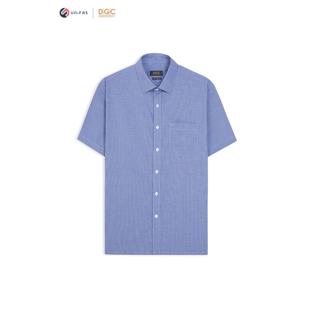 Áo sơ mi nam DGCs ngắn tay họa tiết kẻ phong cách công sở SASNBC22M