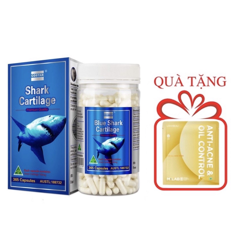 Viên uống sụn vi cá mập shark cartilage 750mg của Úc loại 365 viên