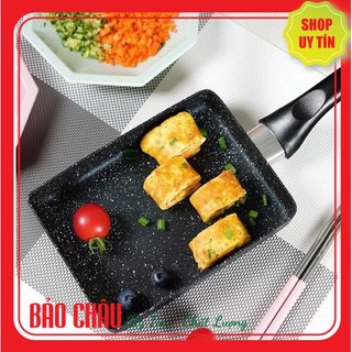 Chảo vuông vân đá bếp từ tithafac 13.5 x 37.5cm - chảo chống dính vân đá dùng được bếp từ