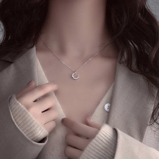 Dây chuyền trăng khuyết đá pha lê lấp lánh